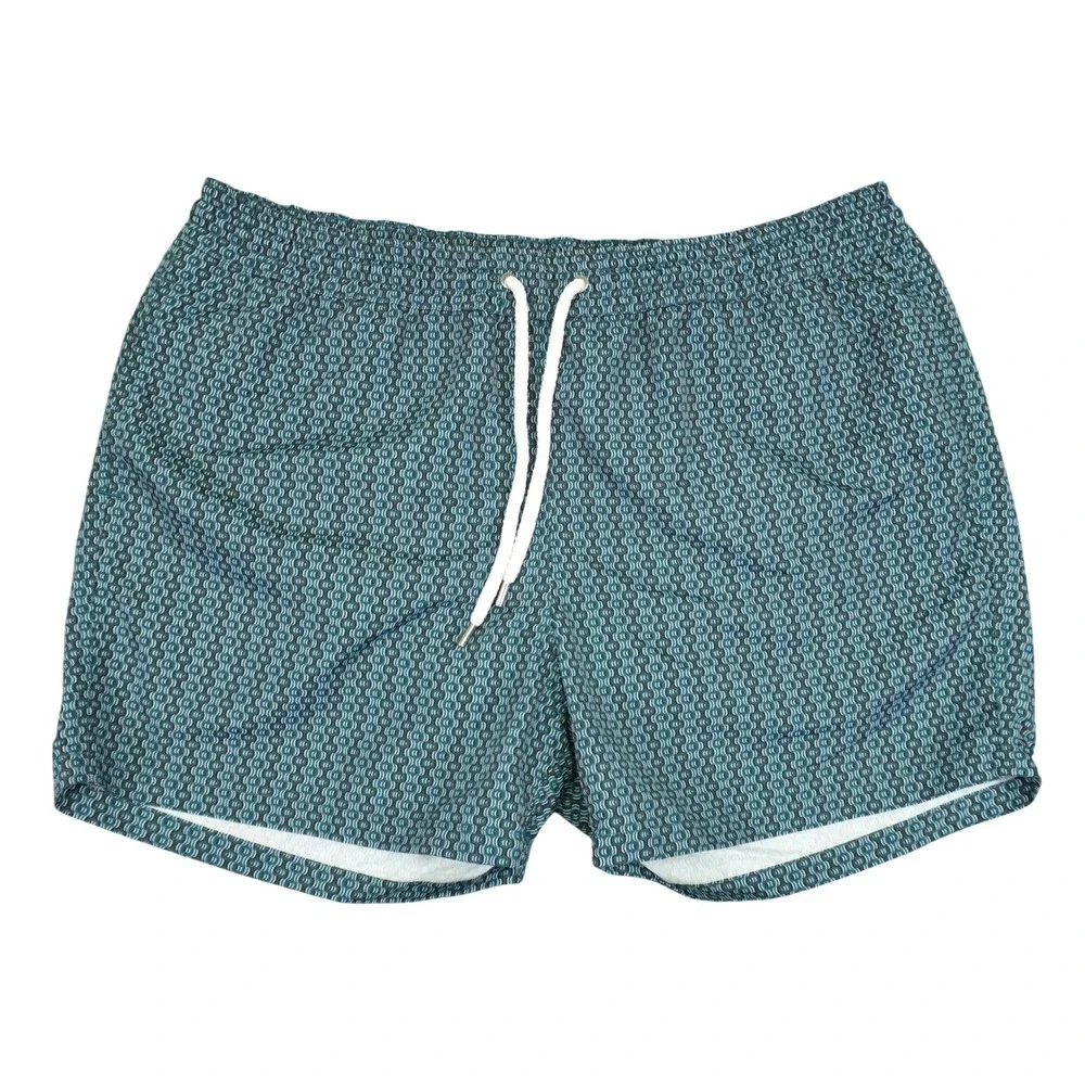 Frescobol Carioca Swim Shorts Mens XXXL Blue Geometric Print Drawstring Portugal